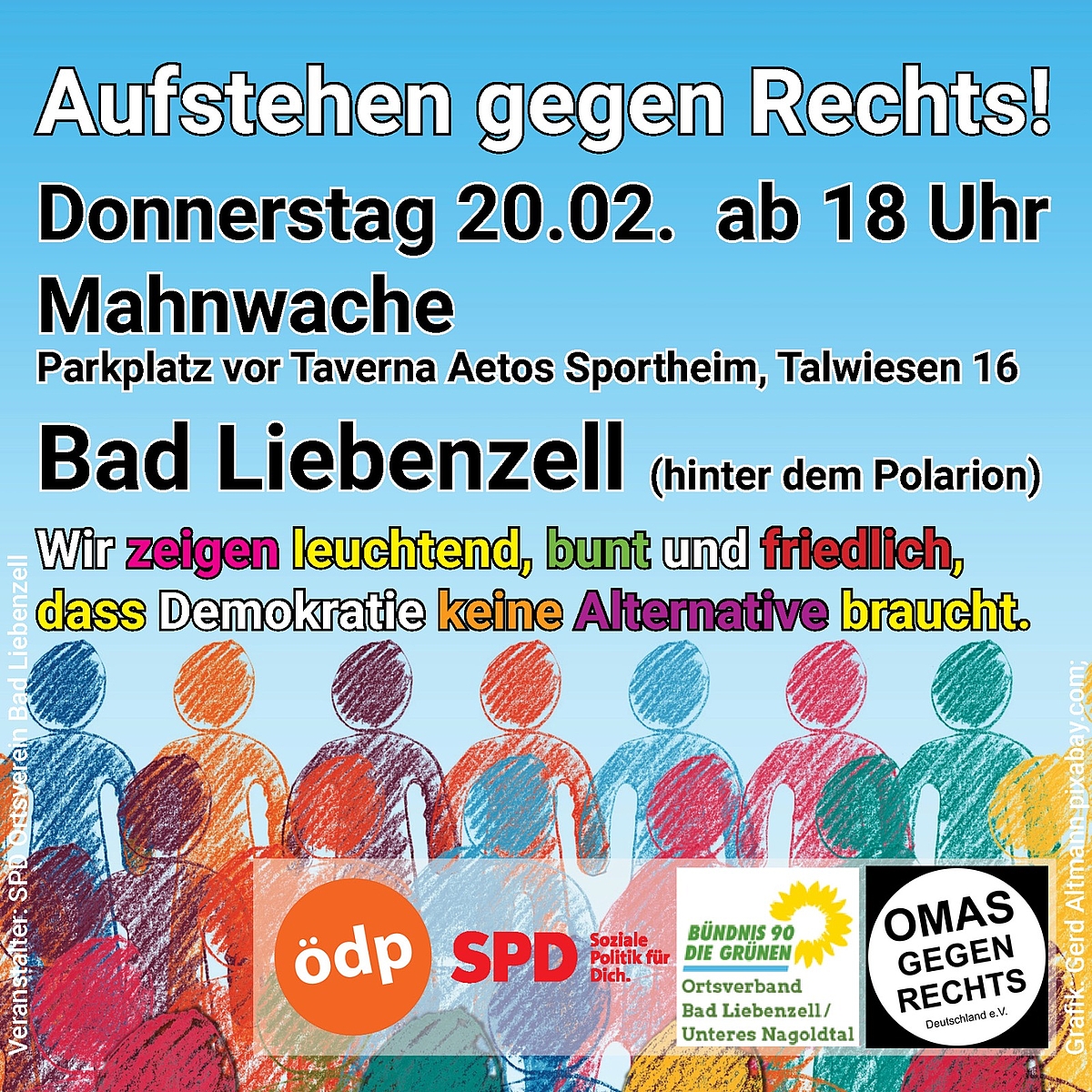 ÖDP Ortsgruppe Bad Liebenzell bei der Mahnwache gegen Rechts